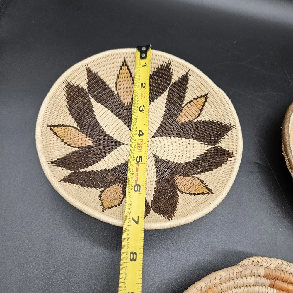 Southwestern Native American Style Woven Coil Baskets Bowls Boho Small Lot of 3